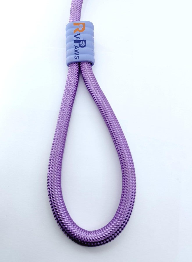 Pups&Pets طوق كلاب من Pups&Pets بطول 5 أقدام، ألوان كلاسيكية سادة، طوق كلاب من حبل نايلون قوي معزز بوصلة سلك مطاطي، مشبك فضي شديد التحمل، 12 مم (بنفسجي) - Image 4